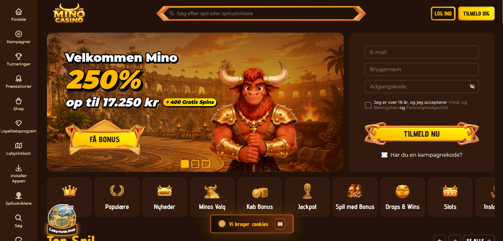 Mino Casino velkomstbonus
